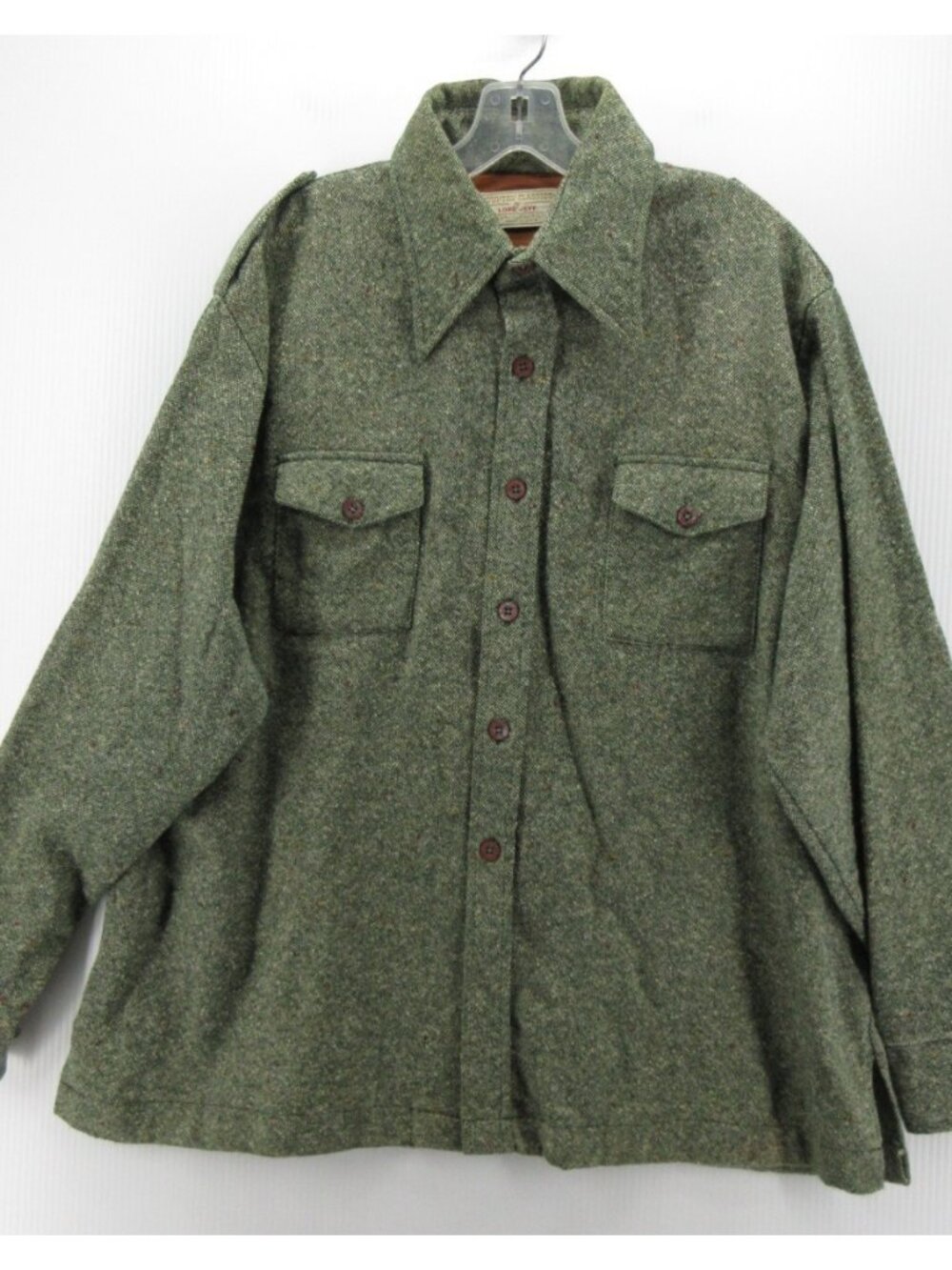 VINTAGE Lord Jeff Shirt XL Wool Blend Button Up Shacket Military USA